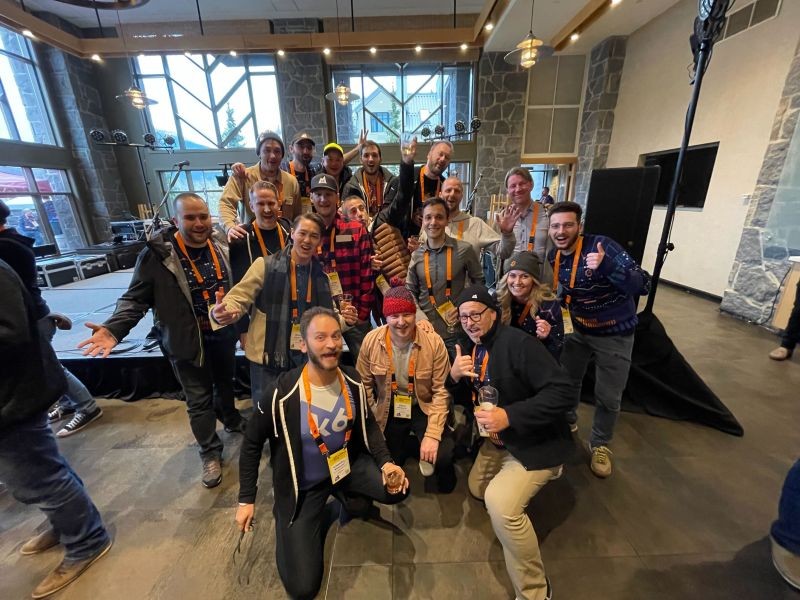 The k6 team at Grafanafest, a company-wide event hosted by Grafana Labs in Whistler, British Columbia, in May 2022.