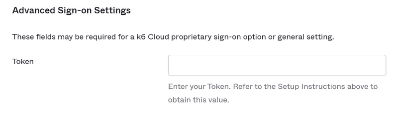 k6 Cloud application token