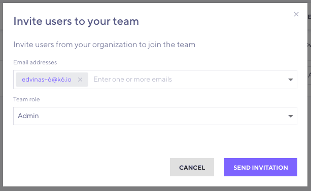 Inviting a new team member